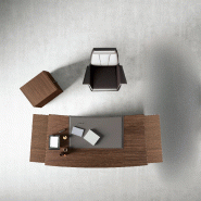 Bureau de Direction design Italien plateau courbe et pieds extérieur So Luna_1