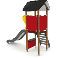 Structure multi-jeux 3 à 5 ans - Unimini Faltow - 8046361 - Hags - Poteaux bois et panneaux HPL_1