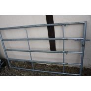 Art0076 - Barrière agricole en acier galvanisé - 2 à 3 m - extensible avec 5 lisses Ø40_1