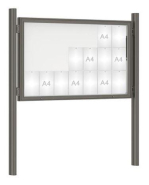 Vitrine extérieure peinte 75 - sur poteaux oblongs - simple face - taille de 8 à 30 A4_1