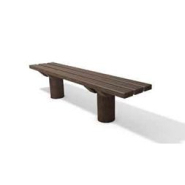 Banc forestier rustique sans dossier TAUNUS - 200 cm - Pieds imitation rondin de bois - ADS EQUIPEMENTS EURL_1