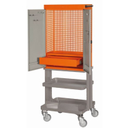 Armoire d'atelier 2 portes à roulettes - orange - 1605 mm x 450 mm x 625 mm - 1495CD60W_1