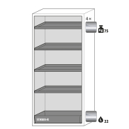 Armoire de sécurité S-CLASSIC-90 modèle S90.196.090.WDAS - Réf 30205-001-30215 - Type 90 - stockage de substances inflammables - certifiée NF EN 14470-1_1