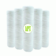 Lot de 5 cartouches bobinée filtre à eau anti sédiments 9 pouces 3/4 - 20 microns compatibles filtre 10 pouces_1