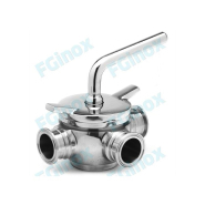 Robinet 3 voies en T CLAMP inox 316L - diamètres 25 à 76 mm pour l'agro-alimentaire_1