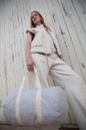 Sac fourre-tout en toile de coton - Kimood - Réf: KI0632 - 310 g/m² - Fermeture zippée - Couleur Natural/Black_1