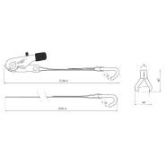 Sangle à cliquet 27mm x 5,00m avec crochets JJ - Poignée ergonomique PVC - Réf. 00290618 - Marque Thirard_1