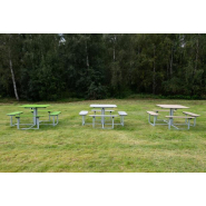Table de pique-nique Skagen HPL - 8101362 - Hags - Gris/Galvanisé - Free Standing_1