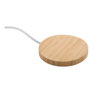 Chargeur magnétique sans fil - rapide 10W - en bambou et plastique transparent - compatible iPhone 12 et plus récent_1