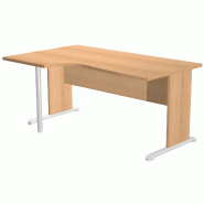 Bureau d'angle 160 x 80/100 cm compact pied panneau en 