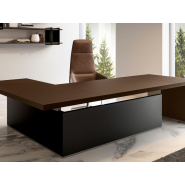 Bureau de direction intemporel et élégant - BOLD58 avec plateau épais et support en verre_1