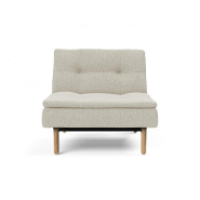 Fauteuil design Dublexo Stem convertible - Lit 90x115 cm - Pieds obus en chêne naturel - Tissu Mixed Dance Natural_1