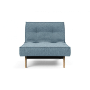 Innovation Living - Fauteuil SPLITBACK EIK Convertible Lit 90x115 cm - Pieds Chêne Naturel - Tissu Mixed Dance Light Blue_1