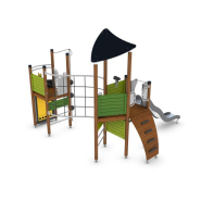 Structure multi-jeux 5 à 12 ans - Uniplay Aureli - 8048389 - Poteaux bois/panneaux bois - Hags_1