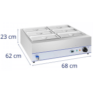 Bain-marie professionnel - 6 bacs gn 1/3_1