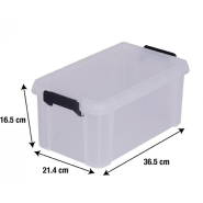 Boîte en plastique transparent Iris - l.21.4 x p.36.5 x h.16.5 cm - Superposable et multiusage_1