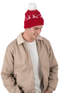 Bonnet de Noël motifs rennes - K-up - 100% acrylique et polyester - Réf: KP512_1