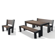 Ensemble pique-nique en plastique recyclé - KIT HYDE PARK - 165 ou 195 cm - Design sobre et contemporain_1