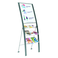 Présentoir brochures polyvalent Arc 2001 - Design en arc avec 3 étagères - Réf : 2001N_1