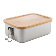 Boîte à lunch en acier inoxydable - couvercle bambou - 750 ml - fermeture sécurisée_1