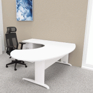 Bureau ergonomique et caisson intégré Sigma - Mobel Linea - 200, Blanc, Blanc, Gauche, 4 tiroirs_0