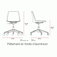 Chaise à roulettes CLUE - Offisit - Marron A430_1