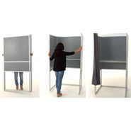 Isoloir aluminium pliant et léger - Profils anti-chocs - Rideaux M1 - Dimensions compactes_1