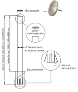 Potelet Deauville Tête Bombée Peint - Tube acier Ø60mm Ø76,1mm Ø90mm Ø114mm - Hauteur 1200 ou 1300 mm - RAL 7 JOURS CHRONO_1