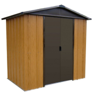 Abri de jardin métal aspect bois et marron 2,77m² - Kit d'ancrage inclus - YARDMASTER - Référence 9521_1