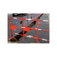 Barrière de chantier - Ø28 mm - Plaque latérale 33x16,5 cm - Rouge anti-UV - Bar28 - Marque VBMateriel_1