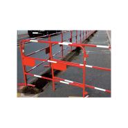 Barrière de chantier - Ø28 mm - Plaque latérale 33x16,5 cm - Rouge anti-UV - Bar28 - Marque VBMateriel_1