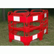 Barrière de chantier rigide pliable - 3 pans - 750 mm x 1000 mm - haute visibilité_1