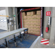 Convoyeur à rouleaux extensible pour déchargement de semi-remorques
