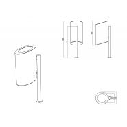 La corbeille CHEAP - poubelle publique - The Italian Lab - acier ép. 20/10 et 30/10, diamètre 330mm, H 960mm, capacité 35L_1