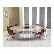 Table de réunion modulable CONFIG - fabricant MACE - plateaux ébénisterie et piétement métal avec roulettes_1