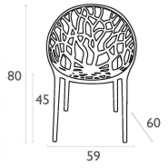 Lot de 8 Fauteuils empilables - Polycarbonate - CRYSTAL_1
