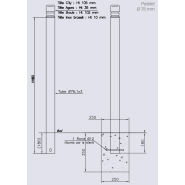 Potelet province peint sur zinc - Hauteur 1180 mm - Tube acier Ø76 ou Ø114 mm - Modèles City, Agora, Boule, Inox brossé_1