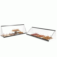 Vitrine neutre à poser PITAGORAS - 1 niveau - 555 mm - verre trempé - ESR36-S | Sayl Barcelona_1
