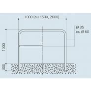 21581 arceau urbain - en acier galvanisé ou peint - Ø 60 mm - longueur 1000 à 2000 mm - avec tube renforcé_1