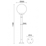 Borne classique Globi IP43 E27 42W Noir - Hauteur 1160 mm - Aluminium et design résidentiel_1