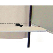 Isoloir pour personnes à mobilité réduite - Ref : 205122 - Dimensions adaptées - Structure en acier laqué marron_1