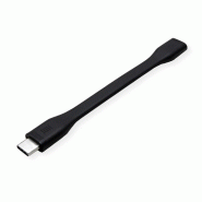 ROLINE Câble USB4 Gen3x2, C-C, M/F, 8K UHD-2, 40Gbit/s, 100W, plat, noir, 11,5 cm_1