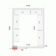 Chambre froide négative CRNF2430 Blanc 2400 x 3000 x 2200 mm TEFCOLD_1