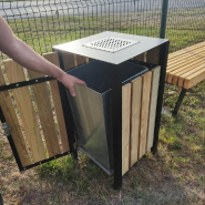 Corbeille City avec cendrier inox_1