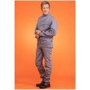 Pantalon retardateur de flammes et antistatique CAP 2 - Réf. 605*CPA - Gris acier - Renforts genoux et poches multiples_1