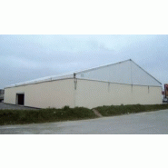 Tente de stockage fermée - structure fixe en aluminium - couverture unie - ancrage au sol avec platine - dimensions 20x25x5 m - résistance au vent 100 km/h et à la neige 4 cm/m²_1