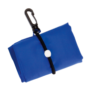 Sac shopping pliable - polyester 190T avec mousqueton en plastique - couleur bleu_1