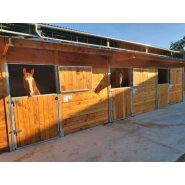 4 boxes en ligne Douglas - BOX003 - robustesse et esthétisme pour installations équestres_1