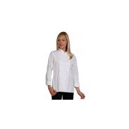 Anna - veste de cuisine cintrée pour femme - Vincent Albane - col Mao, manches courtes ou longues_1