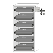 Armoire de sécurité S-CLASSIC-90 - modèle S90.196.090.WDAS - Réf 30205-001-33711 - Type 90 pour stockage de substances inflammables selon NF EN 14470-1_1